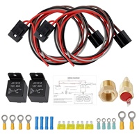 Kit de câblage pour double ventilateur électrique, kit de relais pour double ventilateur électrique avec thermostat, capteur de température du ventilateur de radiateur, interrupteur 185 marche/175 arrêt