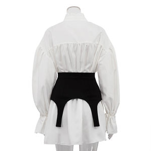 Nuovo arrivo 2025 estate abbigliamento moda <span class=keywords><strong>donna</strong></span> manica lunga camicette da <span class=keywords><strong>donna</strong></span> camicie <span class=keywords><strong>con</strong></span> corsetto due pezzi - Product Image 4