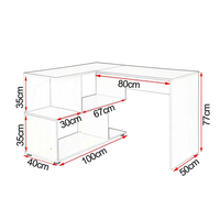 Bureau d'ordinateur d'angle simple et moderne pour la maison, bureau d'étude pour étudiants avec étagères