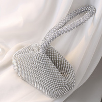 Bolso de Mano Tipo Clutch de Noche con Asa Suave en Forma de Triángulo de Diamantes BOSHIHO, Bolso Pequeño de Fiesta con Pedrería Hecho a Mano, 14x16x7cm para Mujer
