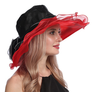 Sombrero de Sol Cloche de Organza para Mujer, Ala Ancha de 16 cm, Estilo Kentucky, para Adultos, Uso en Exteriores e Iglesia - Product Image 2