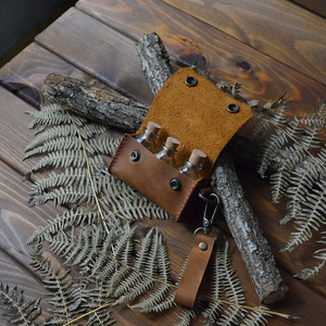 Bouteille personnalisée de 30ml boîte à épices en cuir Bushcraft Kit d'épices de camping sac porte-épices de voyage avec 3 bouteilles - Product Image 5