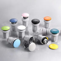 Bouchon de vidange universel en céramique multicolore avec joint pour lavabo – Pièce de rechange