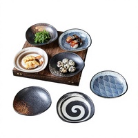 Vaisselle en céramique transfrontalière, plat japonais pour barbecue et sushi, plat à sashimi de forme irrégulière, plat à sauce pour fondue, compatible micro-ondes, émaillé