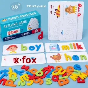 26 pezzi giocattolo di legno <span class=keywords><strong>per</strong></span> bambini alfabeto <span class=keywords><strong>inglese</strong></span> ortografia gioco di parole apprendimento precoce cognitivo blocco di costruzione Puzzle - Product Image 4