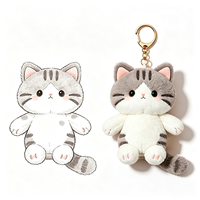 Porte-clés en peluche chat mignon et doux, breloque de sac animalière Kawaii, idéal pour cadeau, vente en gros, jouets porte-clés en peluche personnalisés