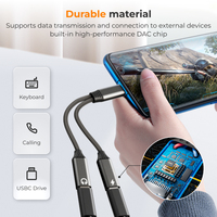 Adaptateur pour casque et chargeur USB C vers USB C, câble USB C Splitter Dongle Date Trans 2 en 1 Compatible iPhone 16/15Pro Samsung
