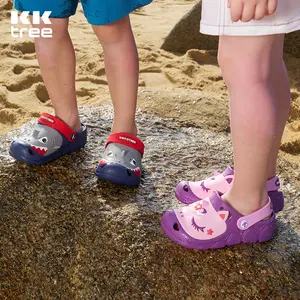 KOCOTREE EVA Sandal alas kaki luar ruangan anti selip untuk anak-anak Sandal selop pantai kartun hiu Unicorn