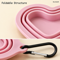 Bol double en silicone personnalisable, pliable, pour chien, bol de voyage pliable, bol portable pour chien, plat pliable pour nourriture et eau pour chien