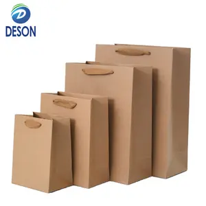 Deson Christmas China manufacturer wholesale retail store small lunch size white paper gifts treats bags with handles bulk 9x12