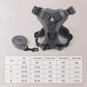 新デザイン 調節可能 引っ張り防止 フロントクリップ 反射材付き ソフトパッド入りベスト 大型犬用 ペットハーネス - Product Image 5