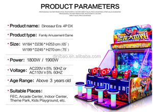 Jeu de tir d'arcade à monnayeur, jeu vidéo dinosaure, écran LCD 65 pouces, DINOSAUR ERA, 4 places, machine à tickets de récompense - Product Image 6