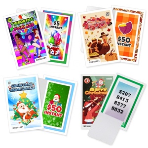 Juegos de Lotería Personalizados con Ventanas Múltiples, Forma Circular y Rectangular, Reciclables, con Sistema de Arrancar, Impresión Offset, Tipo 'Pull Tabs' Instantáneos para Chicas - Product Image 1
