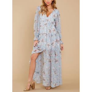 Robe décontractée en mousseline de soie pour femme, tenue de plage élégante, bohème, imprimé floral, à la mode, été - Product Image 5