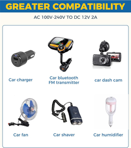 12V 2A DC chuyển đổi xe Thuốc lá nhẹ hơn ổ cắm Power adapter, xe Power Adapter chuyển đổi, cung cấp điện biến tần AC/DC chuyển đổi - Product Image 4