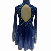 Robe de danse de patinage artistique pour femmes, bleu clair, tenue de performance de patinage sur glace pour compétition, costumes de ballet avec strass