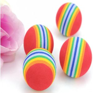 Bepets – balles en mousse pour chats, jouet doux à rayures arc-en-ciel colorées, 1.7 pouces, jouet interactif pour chat contre l'ennui - Product Image 5