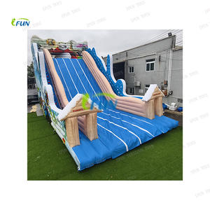 Parcours d'obstacles gonflable en PVC personnalisé pour <span class=keywords><strong>location</strong></span> commerciale, toboggan <span class=keywords><strong>sec</strong></span>/humide pour les fêtes scolaires en plein air, toboggan à voie unique avec souffleur - Product Image 2