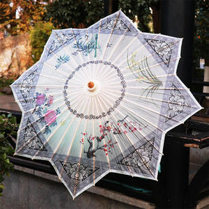 Parasol <span class=keywords><strong>de</strong></span> mariage TX1057, parapluie chinois traditionnel octogonal en papier huilé, commande manuelle pour fêtes - Product Image 1