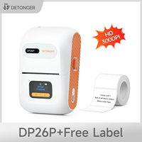 Impresora de Etiquetas Portátil Inalámbrica DETONGER DP26P 300dpi 50mm, Máquina de Impresión de Etiquetas de Código de Barras, SDK Gratuito, Impresoras de Etiquetas Comerciales