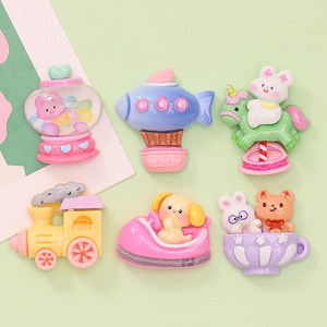 Train de parc d'attractions, Cheval de Troie, DIY, Colle crème, Coque de téléphone décorative, Accessoires pour cheveux, Boucle de chaussure, Thème animalier en résine - Product Image 1