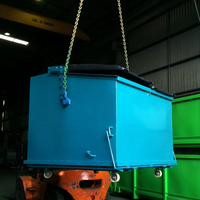 Conteneur à déchets industriel en acier robuste, empilable, avec système de levage par chaîne, pour la construction et le recyclage des déchets
