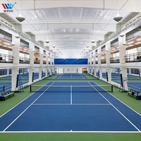Estructuras de Acero para Grandes Recintos Deportivos y Edificios, Pabellón de Tenis con Diseño sin Columnas para Competición Profesional