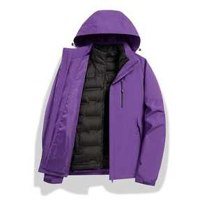 เสื้อแจ็คเก็ตกันลมสำหรับผู้หญิงแบบ 3 in 1 พร้อมซับในขนเป็ดถอดได้ เสื้อแจ็คเก็ตสำหรับทำงาน ป้องกันความหนาวเย็น กันน้ำ - Product Image 4