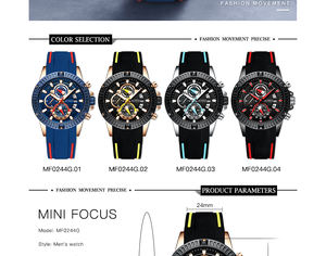 Reloj analógico de cuarzo MINI FOCUS 0244 <span class=keywords><strong>G</strong></span> de alta calidad para hombre, cuero resistente al agua, cerámica, movimiento Digital japonés, caja de dibujos animados de lujo - Product Image 6