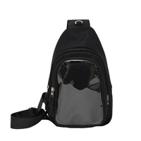 Ita personnalisé sac à bandoulière pour femmes imperméable en nylon unique sacs à bandoulière Pin affichage clair fenêtre poitrine Pack Itabag