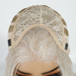 Peluca larga y recta para mujer de 22 pulgadas, Rubio mixto, resaltado, pelo sintético marrón, parte media transparente, para uso en las cuatro estaciones - Product Image 6