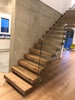 Escalier flottant Design moderne ouvert, marches en bois, Kit d'escalier droit, escalier en bois
