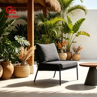 Chaise de jardin extérieure moderne en alliage d'aluminium, imperméable, confortable, avec coussins écologiques pour hôtel, patio et jardin