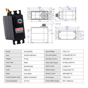 Servo numérique à engrenages métalliques Feetech SH-5245MG 7.4V 10.5kg pour voiture RC, avion, <span class=keywords><strong>bateau</strong></span>, robot Arduino, pince éducative - Product Image 4