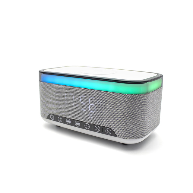 White Noise Bluetooth Speaker With Wireless Charger and Alarm Clock Smart Speakers