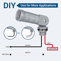 Lumière LED 120V avec capteur photoélectrique orientable, contrôle par capteur, gris, 1,5VA, pour extérieur, du crépuscule à l'aube