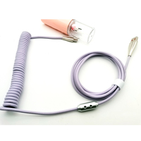 Personalizado colorido nailon trenzado aluminio 11FT 3,3 metros en espiral USB C cable mecánico teclado Cable con resorte para teclado