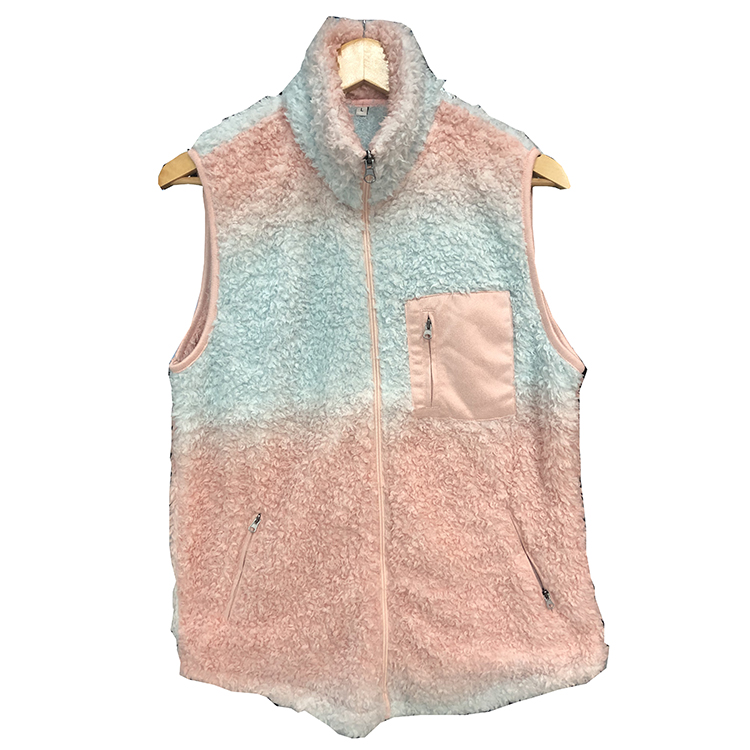 RTS In Stock Women's Winter Fashionable Tie Dye Fleece Sherpa Vest Girl's Vest