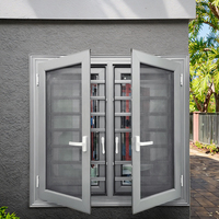 Fenêtre à battant verticale en aluminium ultra-mince à économie d'énergie, design moderne en acier inoxydable pour villa et appartement, triple vitrage