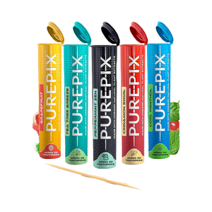 향이 나는 이쑤시개 다양한 맛 대나무 이쑤시개 세트 과일 사과 체리 민트 시나몬 맛 이쑤시개 나무 - Product Image 4