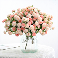 Buket Bunga Mawar Sutra Peony Berkualitas Tinggi, Dekorasi Pernikahan, Buket Centerpiece, Grosir Buket Bunga Artificial
