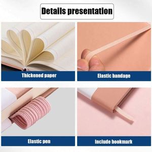 Custom A5 A6 Elastic Strap Journal Printed Brand Logo Diary Notepad <b>Note</b> <b>Book</b> Wholesale Pu Leather Notebook - Product Image 3