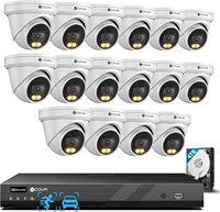 Système de caméra IP 4COVR 8MP, vision nocturne couleur intelligente, détection de visage par IA, kit de caméra NVR 16CH 4K PoE, disque dur 4TB en stock