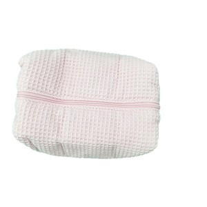 Bubble cotton waffle <b>knit</b> cosmetic bag, large capacity zippered skincare product <b>storage</b> bag, dopamine small square bag, - Product Image 5