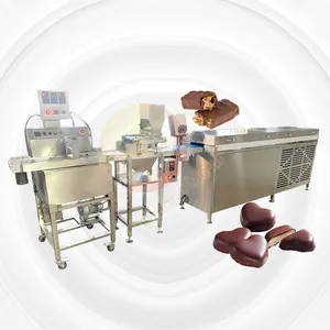 Comercial automático chocolate enrober máquina chocolate revestimento resfriamento túnel equipamento