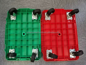 Chariot à plateforme en plastique CE multicolore, empilable, à roulettes, design connectable, capacité de charge augmentée, roulement fluide - Product Image 2