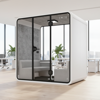 Cabine téléphonique insonorisée moderne avec structure en aluminium et design modulaire pour usage professionnel