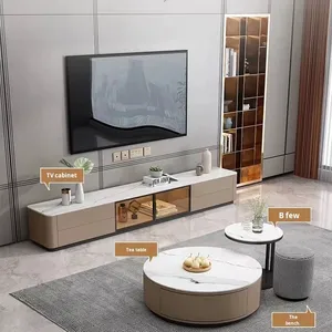 <span class=keywords><strong>Mueble</strong></span> de <span class=keywords><strong>TV</strong></span> de Panel de Roca Italiano de Alta Gama, Mesa de Centro para Decoración de Sala de Estar Moderna, Juego de Muebles - Product Image 3