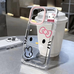 Custodia Trasparente <span class=keywords><strong>Hello</strong></span> <span class=keywords><strong>Kitty</strong></span> con Stampa Gatto Carino in TPU per iPhone 17 Pro 16 15 14 13 12 11 Pro Max - Product Image 2
