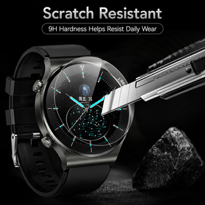 Protector de Pantalla de Vidrio Templado Universal Redondo 9H HD Transparente Compatible con Relojes Inteligentes Samsung, <span class=keywords><strong>Huawei</strong></span>, Garmin y Xiaomi - Product Image 3